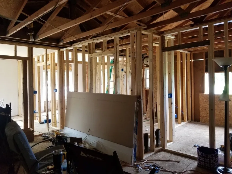 During- Converted 700 sq ft garage into a mother in law apartment