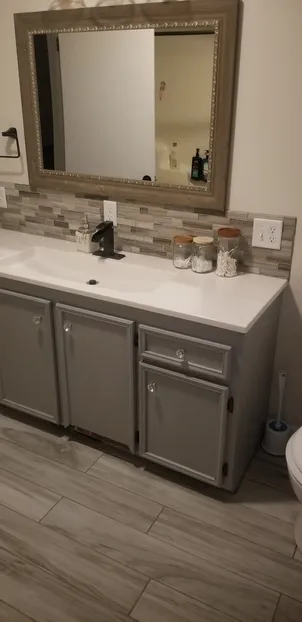 New vanity, Counter top, backsplash