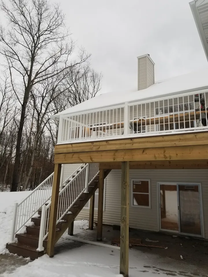 Deck and staircase railing, staircase composite steps