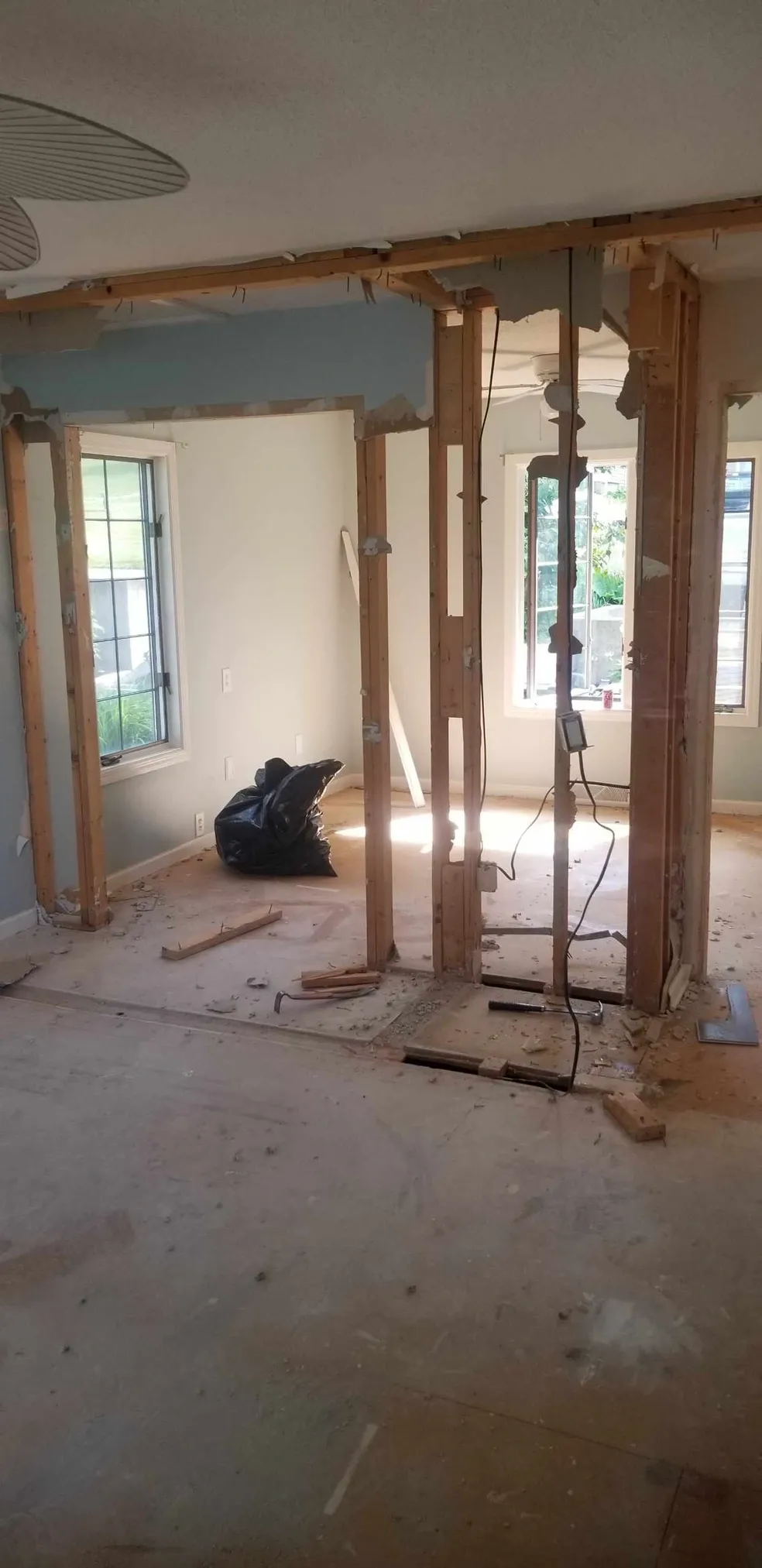 Gutted 2 bedrooms to convert to end-suite